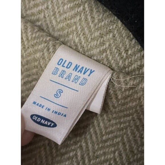 Vintage Y2K Old Navy Herringbone Wool Blazer Size S Fitted Short Academia Preppy - Picture 13 of 16